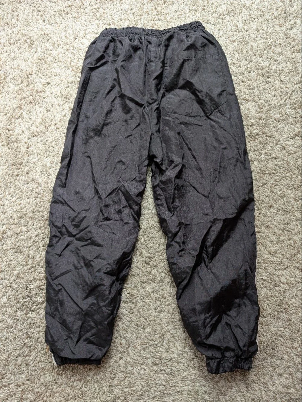 Vtg 90s Kids‎ Black Nylon Track Pants with Yellow & White Stripes 5t Basketball